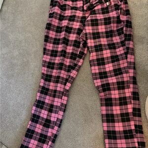 Hot Topic Pink and Black Plaid Pants